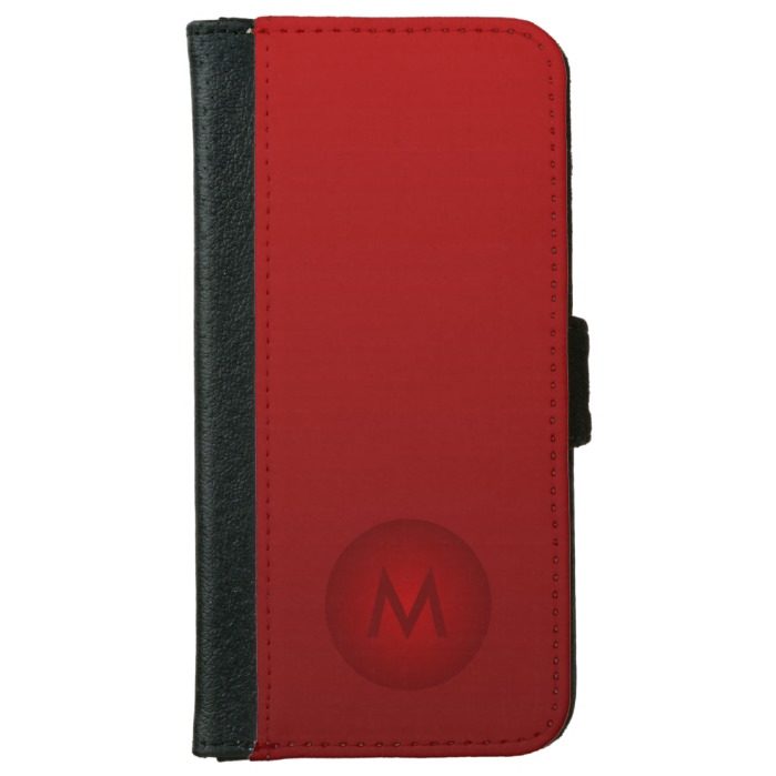 Dark Red Manly Monogram iPhone 6 Wallet Case