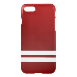 Dark Red White Racing Stripes iPhone 7 Case