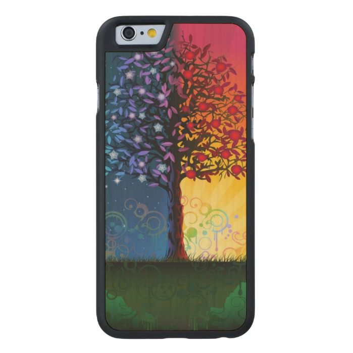 Day And Night Tree Carved Maple iPhone 6 Case