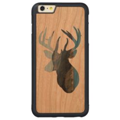 Deer Mountain Silhouette Wood Iphone Case