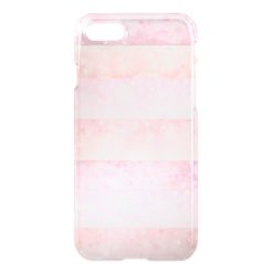Delicate Pink Peach Bokeh Stipes Transparent iPhone 7 Case