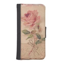 Delicate Victorian Pink Rose iPhone SE/5/5s Wallet