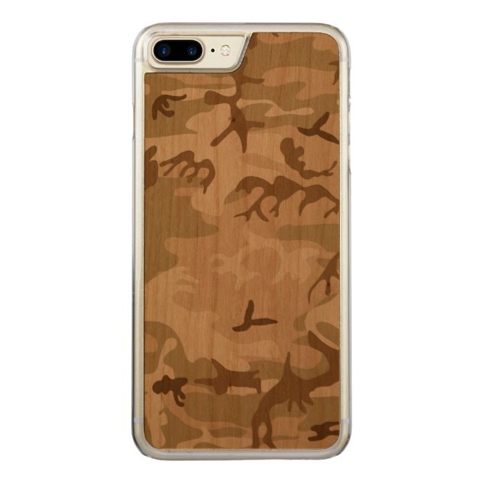 Desert Camo - Brown Camouflage Carved iPhone 7 Plus Case