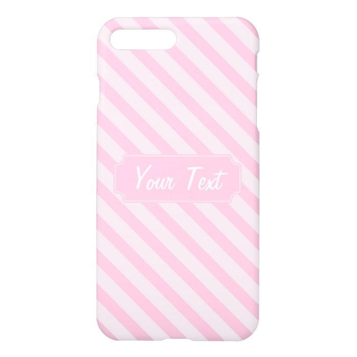 Diagonal Blossom Pink Stripes iPhone 7 Plus Case