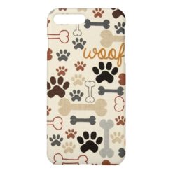 Dog Bones and Paw Prints Iphone 7 Plus Case