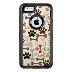 Dog Bones and Paw Prints Otterbox Apple Iphone OtterBox Defender iPhone Case