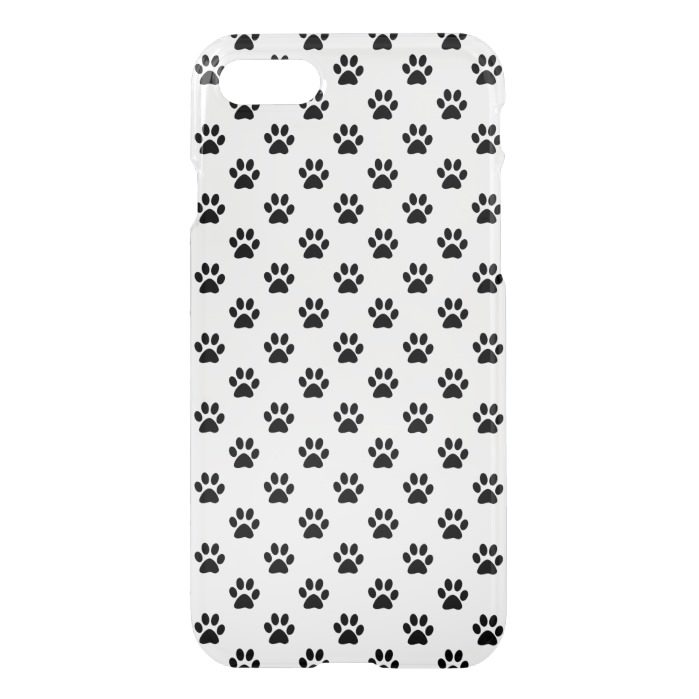 Dog Paw Black White Background Metallic Faux iPhone 7 Case