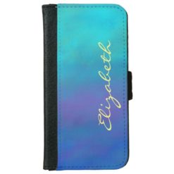 Dreamy Blues Abstract Design iPhone 6/6s Wallet Case