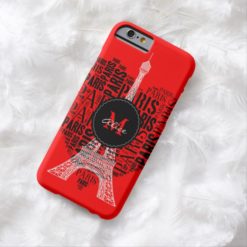 Eiffel Tower & Inscriptions Paris in Heart Barely There iPhone 6 Case