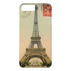 Eiffel Tower Paris France vintage retro view iPhone 7 Plus Case