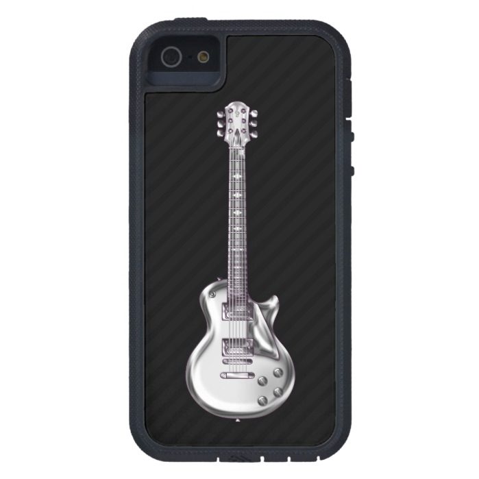Electric Guitar Chrome on Black iPhone SE/5/5s Case