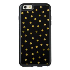 Elegant Black And Gold Foil Confetti Dots OtterBox iPhone 6/6s Plus Case