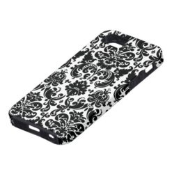 Elegant Black White Damask Pattern iPhone SE/5/5s Case