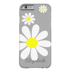 Elegant Daisies Floral Illustration Gray White Barely There iPhone 6 Case