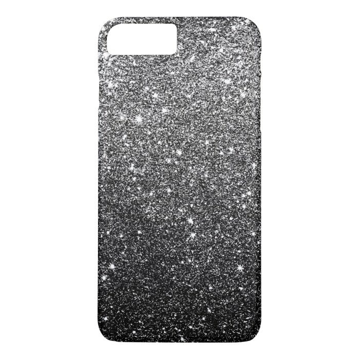 Elegant Faux Black Glitter Luxury iPhone 7 Plus Case