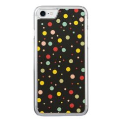 Elegant Girly Colorful Polka Dots Carved iPhone 7 Case