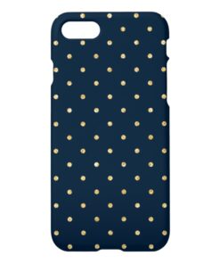 Elegant Navy Blue Gold Glitter Polka Dots Pattern iPhone 7 Case