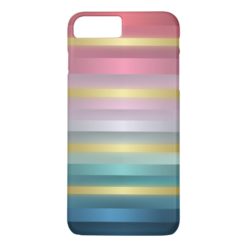 Elegant Pink Turquoise Gold Stripes iPhone 7 Plus Case
