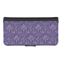 Elegant Purple Damask Wallet Phone Case