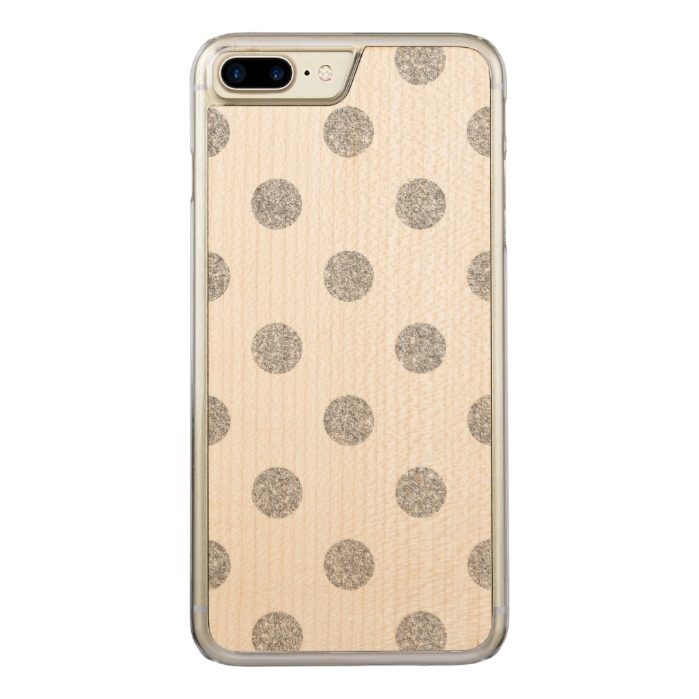 Elegant Silver Glitter Polka Dots Pattern Carved iPhone 7 Plus Case