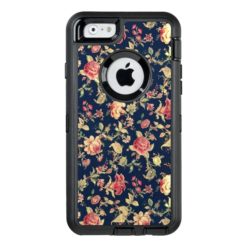 Elegant Vintage Blue Rose Floral OtterBox Defender iPhone Case