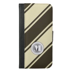Elegant classy lines and stripes with monogram iPhone 6/6s plus wallet case