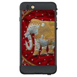 Embellished Indian Elephant Red and Gold LifeProof iPhone 6 Plus Case