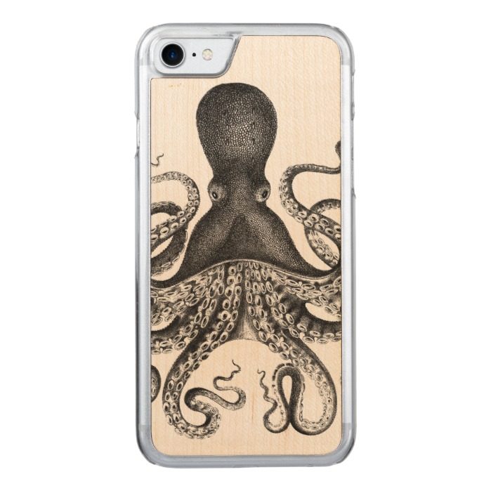 Fabulous {{{ Vintage }}} Octopus Carved iPhone 7 Case