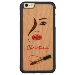 Face with Lipstick Wood iPhone 6 6S Plus Case