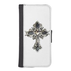 Faith vintage cross design iPhone SE/5/5s wallet case