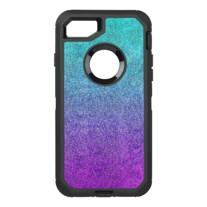 Falln Tropical Dusk Glitter Gradient OtterBox Defender iPhone 7 Case