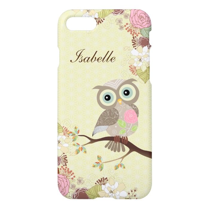 Fancy Cocking Head Owl in Flowers Savvy iPhone 7 iPhone 7 Case