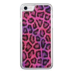 Fashionable Pink Leopard Pattern Carved iPhone 7 Case
