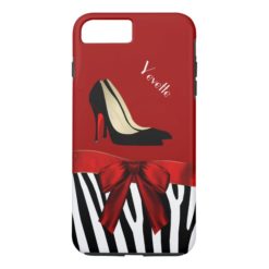 Fashionable Red & Zebra Print iPhone 7 Plus Case