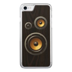 Fashionable Retro Wood Grain Speaker Trio Carved iPhone 7 Case