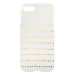 Faux Gold Foil White Arrows Pattern iPhone 7 Case