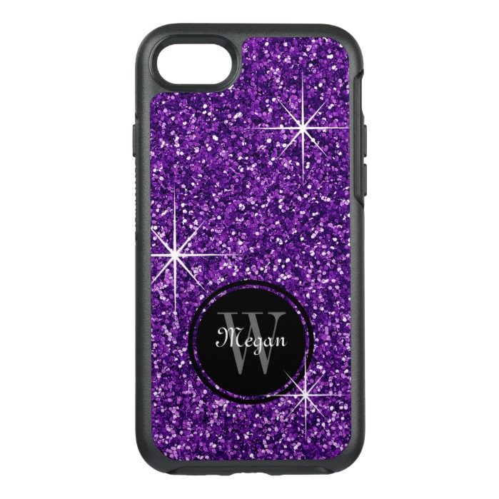 Faux Purple Glitter OtterBox Symmetry iPhone 7 Case