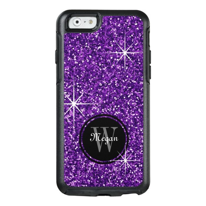 Faux Purple Glitter Personalized OtterBox iPhone 6/6s Case