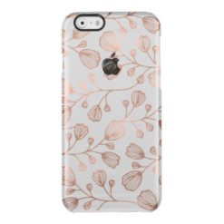 Faux Rose Gold Foil Botanical Pattern Clear Clear iPhone 6/6S Case