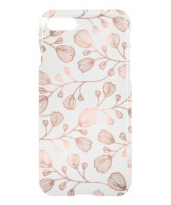 Faux Rose Gold Foil Botanical Pattern Clear iPhone 7 Case
