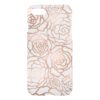 Faux Rose Gold Foil Floral Lattice Clear iPhone 7 Case