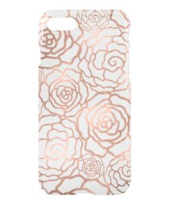 Faux Rose Gold Foil Floral Lattice Clear iPhone 7 Case