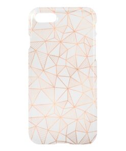Faux Rose Gold Geometric Pattern Clear iPhone 7 Case