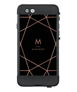 Faux Rose Gold Geometric on Black LifeProof iPhone 6 Case