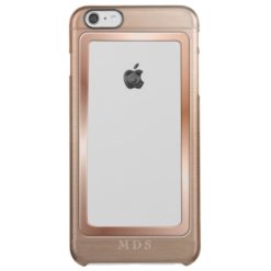 Faux Rose Gold Metal Bezel Clear Personalized Clear iPhone 6 Plus Case