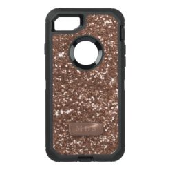 Faux Rose Gold OtterBox Monogram Sparkle Glittery OtterBox Defender iPhone 7 Case