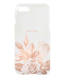 Faux Rose Gold Vintage Tea Roses Clear iPhone 7 Case