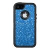 Faux bright blue glitter bling otterbox case