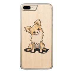 Fawn & White Longhair Chihuahua Sit Pretty Carved iPhone 7 Plus Case