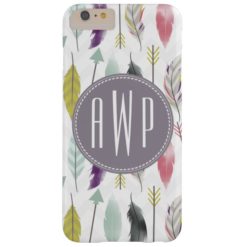 Feather and Arrows Monogram Barely There iPhone 6 Plus Case